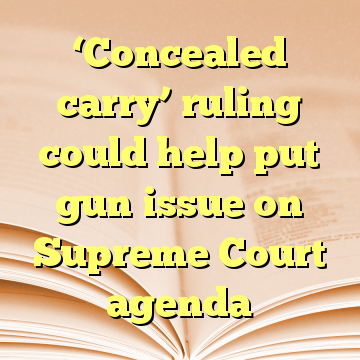 ‘Concealed carry’ ruling could help put gun issue on Supreme Court agenda