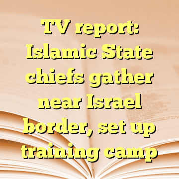 TV report: Islamic State chiefs gather near Israel border, set up training camp