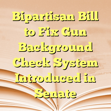 Bipartisan Bill to Fix Gun Background Check System Introduced in Senate