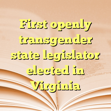 First openly transgender state legislator elected in Virginia