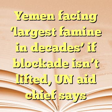 Yemen facing ‘largest famine in decades’ if blockade isn’t lifted, UN aid chief says