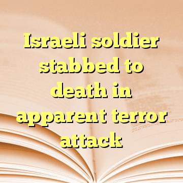 Israeli soldier stabbed to death in apparent terror attack