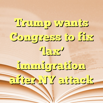 Trump wants Congress to fix ‘lax’ immigration after NY attack