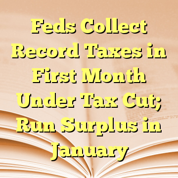 Feds Collect Record Taxes in First Month Under Tax Cut; Run Surplus in January