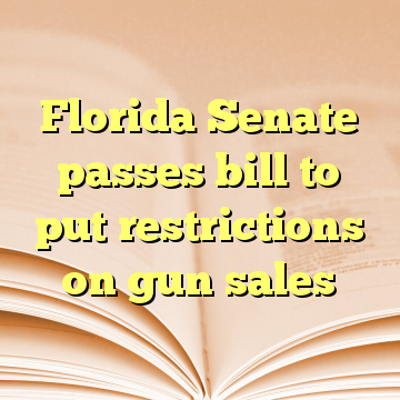 Florida Senate passes bill to put restrictions on gun sales