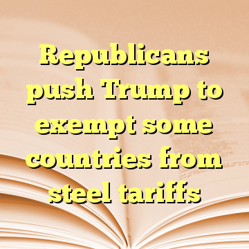 Republicans push Trump to exempt some countries from steel tariffs